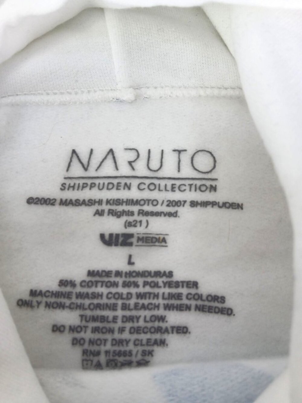 Naruto Shippuden White Hoodie Blue Graphic Size L Naruto Uzumaki Anime Streetwea - Picture 6 of 10
